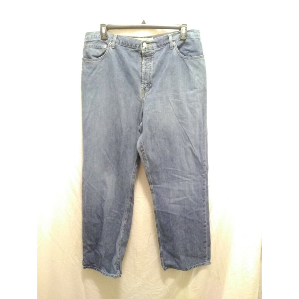 GAP Womens Loose Fit Button Fly Medium Wash Denim Blue Mom Jeans 20 Regular